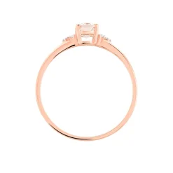 Histoire d'Or Bague Urbaine Or Rose Morganite Et Oxyde De Zirconium* Bagues|Bagues Avec Pierre