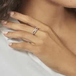 Clearance Histoire d'Or Bague Vaguelette or blanc diamant