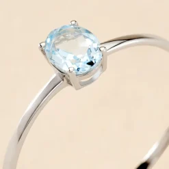 Outlet Histoire d'Or Bague Valentino Or Blanc Topaze or blanc topaze bleu sky