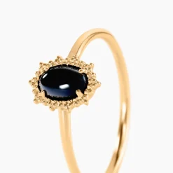 Outlet Histoire d'Or Bague Vintage Love Plaqué Or Jaune Agate plaqué or jaune agate noir