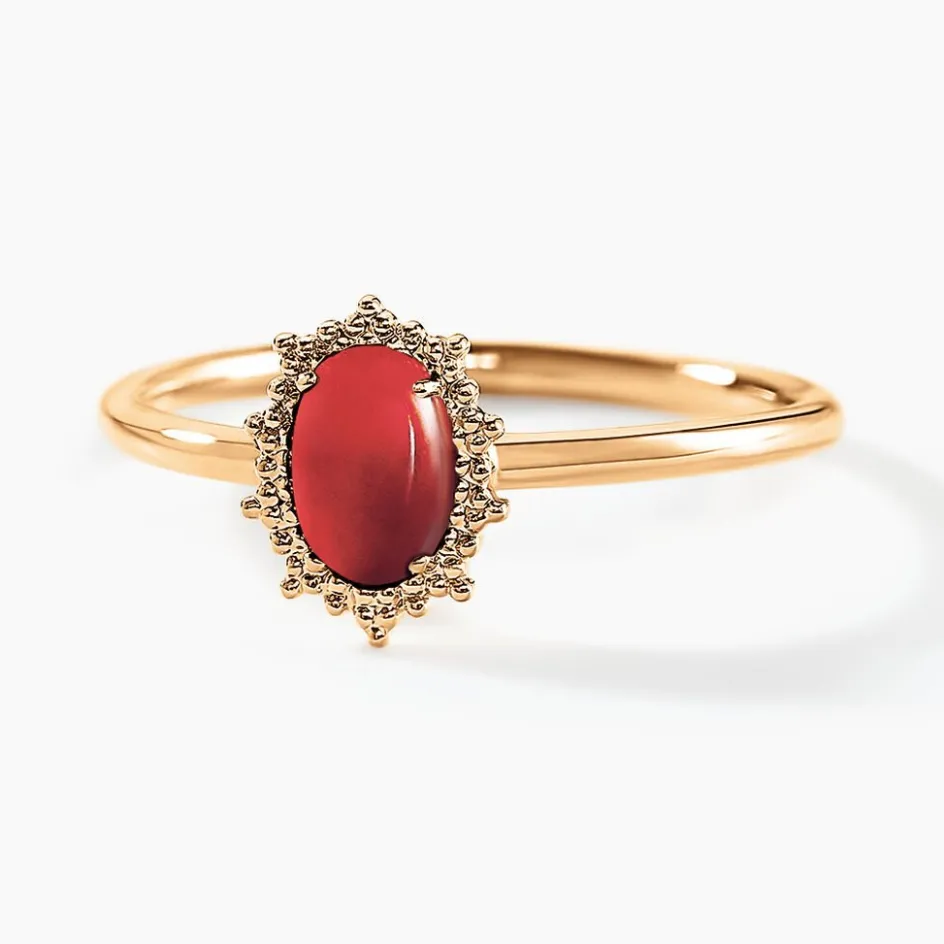 Histoire d'Or Bague Vintage Love Plaqué Or Jaune Agate plaqué or jaune agate rouge