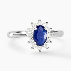 Discount Histoire d'Or Bague Vladimir Or Blanc Saphir Diamants