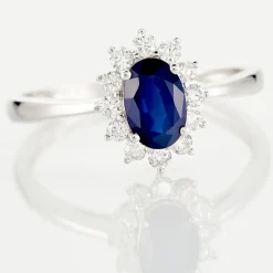 Discount Histoire d'Or Bague Vladimir Or Blanc Saphir Diamants