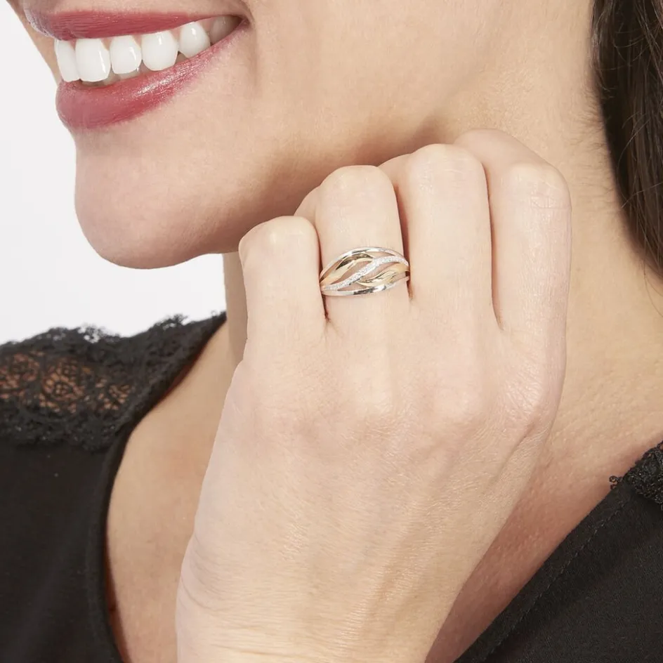 Best Histoire d'Or Bague Volcania Or Bicolore Diamant