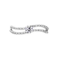 Histoire d'Or Bague Vrille Double Or Blanc Oxyde De Zirconium* Bagues|Bagues Avec Pierre