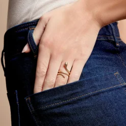 New Histoire d'Or Bague Yasha Plaqué Or Jaune Spinelle Synthétique