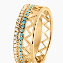 Online Histoire d'Or Bague Zoila Plaqué Or Jaune Oxyde De Zirconium