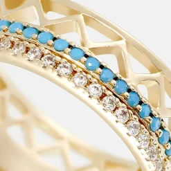 Online Histoire d'Or Bague Zoila Plaqué Or Jaune Oxyde De Zirconium