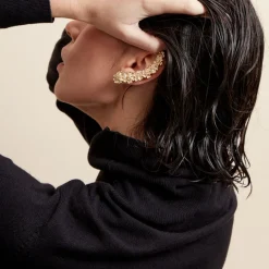 Best Histoire d'Or Bijou D'oreille Grimpant Unitaire Acier Inoxydable Jaune Dyonis