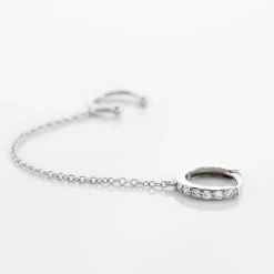 Histoire d'Or Bijou D'oreille Unitaire Argent Blanc Haim Oxydes De Zirconim* Boucles D'Oreilles|Piercings D'Oreilles