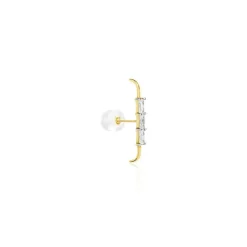 Outlet Histoire d'Or Bijou D'oreille Unitaire Alon Or Jaune Oxyde De Zirconium