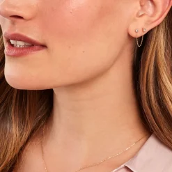 Histoire d'Or Bijou D'oreille Unitaire Godric Or Jaune Diamant