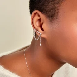 Histoire d'Or Bijou D'oreille Unitaire Joselyn Argent Blanc Oxyde De Zirconium* Boucles D'Oreilles|Piercings D'Oreilles