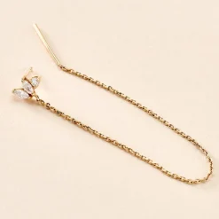 Histoire d'Or Bijou D'oreille Unitaire Jarvis Plaqué Or Jaune Oxyde De Zirconium* Boucles D'Oreilles|Piercings D'Oreilles