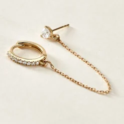 Histoire d'Or Bijou D'oreille Unitaire Mix And Match Or Jaune Oxyde De Zirconium* Boucles D'Oreilles|Piercings D'Oreilles