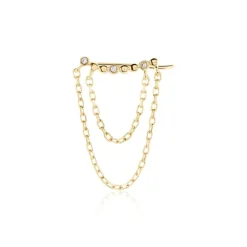 Discount Histoire d'Or Bijou D'oreille Unitaire Plaqué Or Jaune Kazia Oxydes De Zirconium