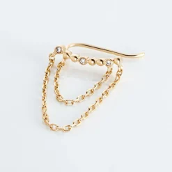 Discount Histoire d'Or Bijou D'oreille Unitaire Plaqué Or Jaune Kazia Oxydes De Zirconium