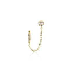 Histoire d'Or Bijou D'oreille Unitaire Plaqué Or Hesmee Oxyde De Zirconium* Boucles D'Oreilles|Piercings D'Oreilles