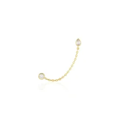 Histoire d'Or Bijou D'oreille Unitaire Pendante Larus Or Jaune Oxyde De Zirconium* Boucles D'Oreilles|Piercings D'Oreilles