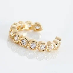 Best Histoire d'Or Bijou D'oreille Unitaire Silohe Plaqué Or Jaune Oxyde De Zirconium