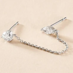 Histoire d'Or Bijou D'oreille Unitaire Winter Sweetness Argent Blanc Oxyde