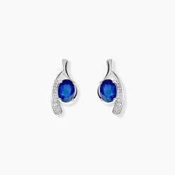 Online Histoire d'Or Bijoux D'oreilles Emotion Diamant or blanc saphir