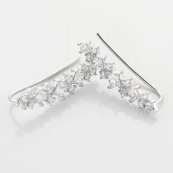 Histoire d'Or Bijoux D¿oreilles Grimpants Sarida Argent Blanc Oxyde De Zirconium* Boucles D'Oreilles|Boucles D'Oreilles Fantaisie