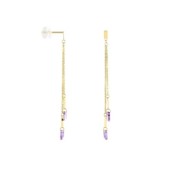Sale Histoire d'Or Bijoux D'oreilles Lavender Or Jaune Améthyste