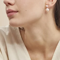 Clearance Histoire d'Or Bijoux D'oreilles Metisse Or Jaune Perle De Culture