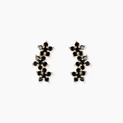 Discount Histoire d'Or Bijoux D'oreilles Midnight Royalty Plaqué Or Jaune Oxyde De Zirconium