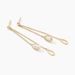 Histoire d'Or Bo Pendantes Or Jaune Emerika Oxyde De Zirconium* Boucles D'Oreilles|Boucles D'Oreilles Pendantes