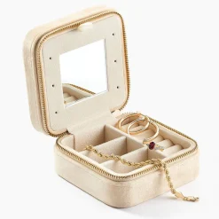 Histoire d'Or Boite à Bijou Tissu Beige* Produits De Soin Et Accessoires