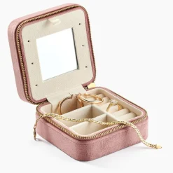 New Histoire d'Or Boite à Bijou Tissu Rose