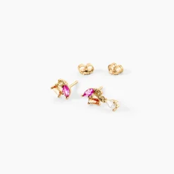 Histoire d'Or Boucle D'oreille Dépareillée Clematis Plaqué Or Jaune Spinelle Oxyde* Boucles D'Oreilles|Boucles D'Oreilles Fantaisie