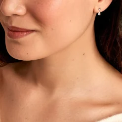 Hot Histoire d'Or Boucle D'oreille Puce Unitaire Deorsa Argent Blanc Oxyde De Zirconium