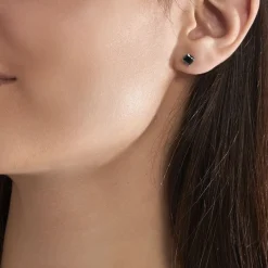 Histoire d'Or Boucle D'oreille Puce Unitaire Unitaire Or Blanc Oxyde