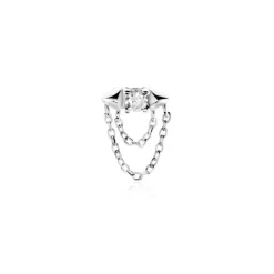 New Histoire d'Or Boucle D'oreille Puce Unitaire Duane Argent Blanc Oxyde De Zirconium