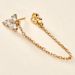 Histoire d'Or Boucle D'oreille Unitaire Edweena Or Jaune Oxyde De Zirconium* Boucles D'Oreilles|Piercings D'Oreilles