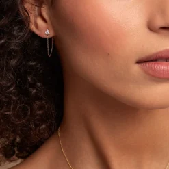 Histoire d'Or Boucle D'oreille Unitaire Edweena Or Jaune Oxyde De Zirconium* Boucles D'Oreilles|Piercings D'Oreilles