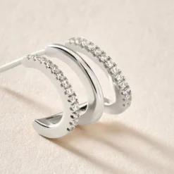 Histoire d'Or Boucle D'oreille Unitaire Minty Argent Blanc Oxyde De Zirconium* Boucles D'Oreilles|Piercings D'Oreilles