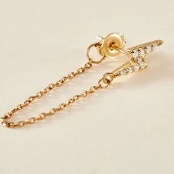 Histoire d'Or Boucle D'oreille Unitaire Fionola Or Jaune Oxyde De Zirconium* Boucles D'Oreilles|Piercings D'Oreilles