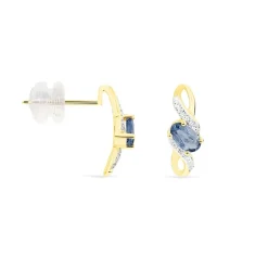 Histoire d'Or Boucles D'malia Oreilles Puces Malia Or Jaune Saphir Et Diamant* Boucles D'Oreilles|Boucles D'Oreilles Pendantes