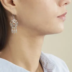 Histoire d'Or Boucles D'oreilles Argent Blanc Lorena Ambre