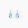 Histoire d'Or Boucles D'oreilles Audea Or Blanc Topaze Et Oxyde De Zirconium* Boucles D'Oreilles|Boucles D'Oreilles Pendantes