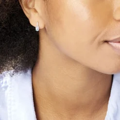 Histoire d'Or Boucles D'oreilles Audea Or Blanc Topaze Et Oxyde De Zirconium* Boucles D'Oreilles|Boucles D'Oreilles Pendantes