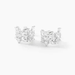 Discount Histoire d'Or Boucles D'Oreilles Créoles Glow Up Argent Blanc Oxyde De Zirconium