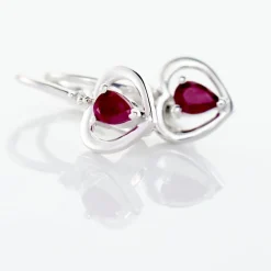 Histoire d'Or Boucles D'oreilles Danilo Or Blanc Rubis* Boucles D'Oreilles|Boucles D'Oreilles Pendantes
