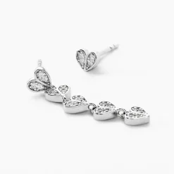 Hot Histoire d'Or Boucles D'oreilles Dépareillées Declaration Argent Blanc Oxyde