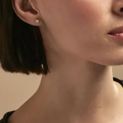 Histoire d'Or Boucles D'oreilles Dépareillées Munroe Or Jaune Oxyde De Zirconium