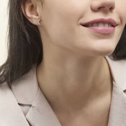 Histoire d'Or Boucles D'oreilles Dépareillées Lyana Argent Blanc Oxyde De Zirconium